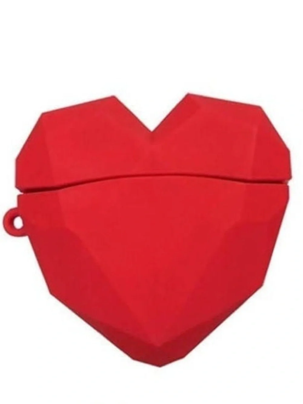 Red Geometric Heart AirPods Case with Carabiner